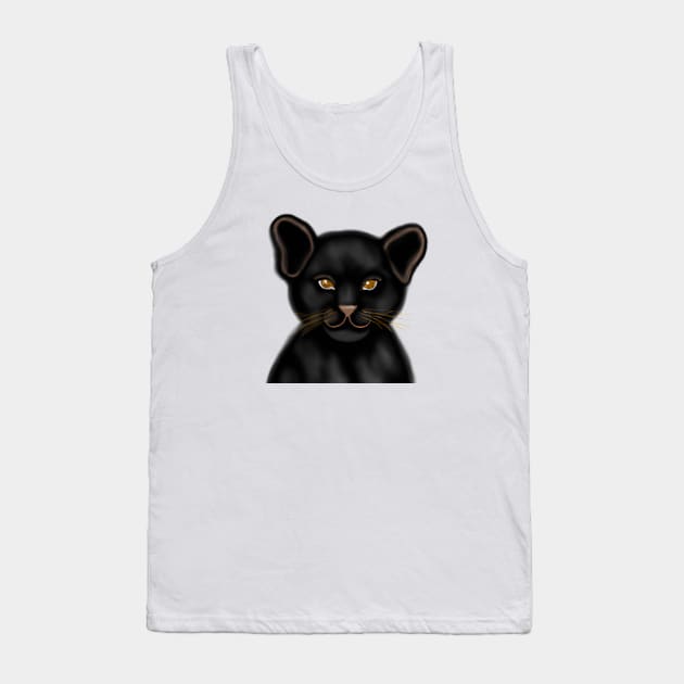 Cute Black Panther Drawing Tank Top by Play Zoo